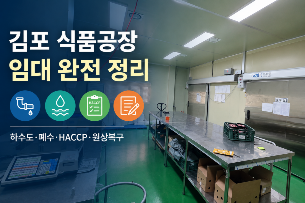 김포 식품공장 임대 완전 정리, 하수도·폐수·HACCP·원상복구 확인 포인트를 담은 식품공장 내부 대표 이미지