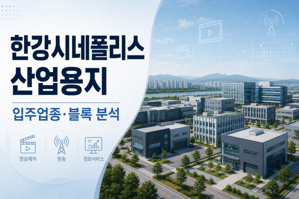 김포 한강시네폴리스 산업용지 입주 가능 업종과 블록별 분석을 표현한 대표 이미지