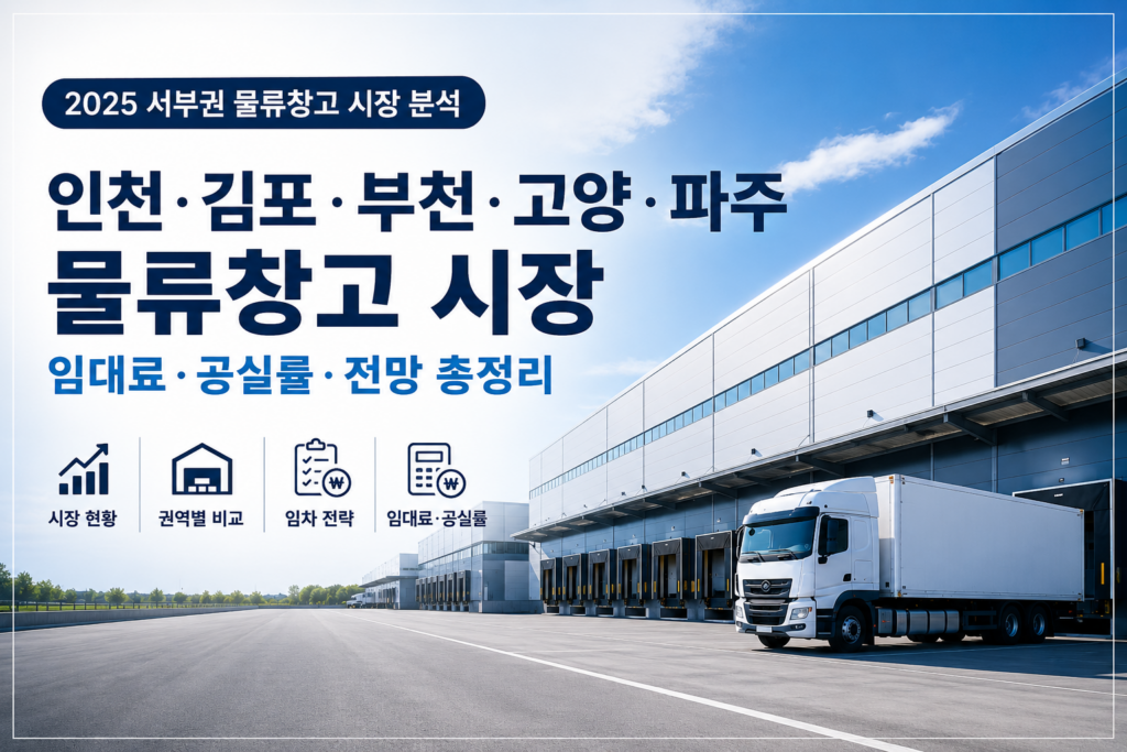 인천·김포·부천·고양·파주 서부권 물류창고 시장 분석을 표현한 물류센터 썸네일 이미지