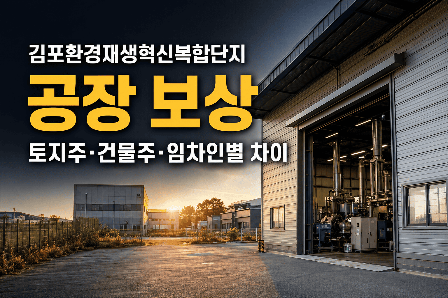 김포환경재생혁신복합단지 공장 보상과 토지주·건물주·임차인별 차이
