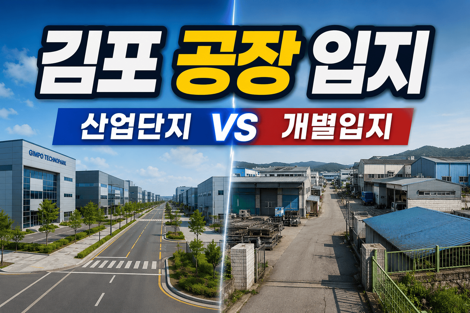 김포 공장 입지를 산업단지와 개별입지로 비교한 썸네일 이미지
